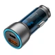 Адаптер автомобільний Hoco Type-C to Type-C cable Sprinter dual port Car charger NZ8 |1USB/1Type-C, QC/PD, 43W/3A| blue - зображення 2