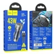 Адаптер автомобільний Hoco Type-C to Type-C cable Sprinter dual port Car charger NZ8 |1USB/1Type-C, QC/PD, 43W/3A| blue - зображення 3
