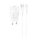 Адаптер сетевой HOCO Lightning cable single port charger set C96A 1USB 2.1A white - изображение 1