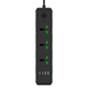Мережевий фільтр Power Socket T25-QC (3 розетки + 2 USB + 2 Type-C) Black - зображення 1