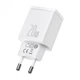 Зарядний пристрій Baseus Compact Quick Charger USB+Type-C 20W Білий (CCXJ-B02) - зображення 3