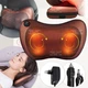 Масажна подушка Massage pillow на 4 ролики з підігрівом для шиї та спини роликовий масажер для тіла в авто - зображення 1