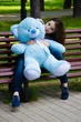 Мишка плюшевый сидячий BigBears 100 см. Голубой КИ-154-0123 - изображение 1