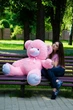 Ведмедик плюшевий сидячий BigBears 160 см. Рожевий КІ-171-0123 - зображення 2