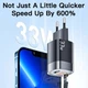 Сетевое зарядное устройство Essager 33W GaN III PD с быстрой зарядкой и дисплеем QC 3.0 USB+Type-C Black - изображение 4