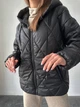 Стеганая женская куртка с капюшоном K&ML oversize ( 42 - 48 ) Черный ( 02 - 01 ) - изображение 4