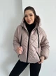 Стеганая женская куртка с капюшоном K&ML oversize ( 42 - 48 ) Бежевый ( 02 - 02 ) - изображение 1