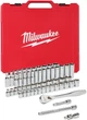 Набор головок метрических и дюймовых 3/8" Milwaukee с храповиком (56 шт) (4932464946) - изображение 1
