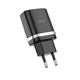 Сетевое зарядное устройство Hoco C12Q USB QC 18W 3A черное - изображение 1