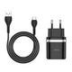 Мережевий зарядний пристрій Hoco C12Q USB QC 18W 3A чорне + кабель USB to Type-C 1m - зображення 5
