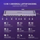 Док-станция HOPDAY 13 в 1 USB C с подключением трех дисплеев, USB-концентратор C, док-станция Thunderbolt 3 (2 HDMI, VGA, 4 USB, Gigabit Ethernet, PD, SD/TF, 3,5 мм аудио/ микрофон) - изображение 3
