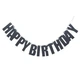 Флажки Бумажные HAPPY BIRTHDAY Черный - изображение 2