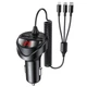 Автомобільний зарядний пристрій Usams US-CC119 C22 3.4A Dual USB Car Charger With 3IN1 Spring Cable Black (CC119TC01) - изображение 1