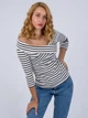 Блуза в полосу Vero Moda 317330502 L (82937L) Белый - изображение 4