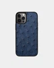 Чохол Kartell із темно-синьої шкіри страуса з фолікулами для iPhone 12 Pro - зображення 1