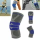 Наколінник спортивний бандаж колінного суглоба Sibote Knee Support WN-267 компресійний фіксатор на коліно Сірий із синім - зображення 2