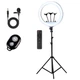 Набор блогера 4в1 Ring Light кольцевая лампа R14Tripod-36см, 3 держателя телефона, пульт, сумка + штатив 2.1м + Bluetooth пульт + Микрофон петличка - изображение 13