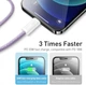 Кабель для айфона BASEUS Dynamic Series Fast Charging Data Cable Быстрая зарядка Type-C to Lightning 1m, 20W Purple (CALD000005) - изображение 7