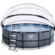 Бассейн каркасный Exit Toys EXIT 450 х 122 см/15233 л Серый камень круглый с куполом + насос 80 Вт - изображение 1