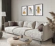 Модульна картина 3в1, Золото листя геометрія Printedwall, сучасний живопис, 43 х 99 см (0157) - изображение 6