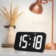 Годинник настільний електронний LOSSO Premium W-500, настільний будильник з LED-підсвіткою чорний - зображення 2
