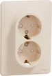 Двойная розетка 2P + E с заземляющим контактом Schneider Electric Sedna Design Бежевый (SDD312221) - изображение 1