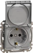 Розетка с заземлением со шторками и крышкой Schneider Electric Sedna Design Алюминий (SDD113024) - изображение 1