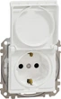 Розетка с заземлением со шторками и с крышкой IP44 Schneider Electric Sedna Design Белый (SDD211024) - изображение 1