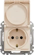 Розетка с заземлением со шторками и с крышкой IP44 Schneider Electric Sedna Design Бежевый (SDD212024) - изображение 3
