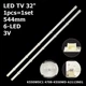 LED підсвітка TV 32" 544mm 6-led 3V K550WDC1 A2 K550WDC1197141 4708-K550WD-A2113N01 1pcs=1set - изображение 1
