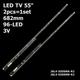 LED підсвітка TV 55" 3V 682mm SLED-MCPCB-LED5030-22MM-WIDTH-55 UA55D7000LJ UA55D8000YJ BN96-16622A 2pcs=1set - изображение 1
