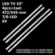 LED підсвітка TV 55" inch 6V 7/8-led 55HR330M08A2 + 55HR330M08B2 V2 4C-LB5508-HR02J 4C-LB5507-HR02J 4pcs=1set - изображение 1
