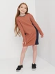 Детское платье для девочки Coccodrillo Awesome Academy Junior ZC2129101AWJ-033 128 см Темно-бежевое (5904706013164) - изображение 3