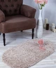 Прикроватный коврик пушистый Loca 6365 Beige овал 50х80 см мягкий ковер в спальню с длинным ворсом для кровати бежевый - изображение 1