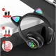 Беспроводные наушники с кошачьими ушками Cat Ear VZV-23M детские музыкальные наушники Черные - изображение 2