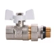 Кран шаровый прямой с американкой Q PROFESSIONAL QP003 PN40 1/2″ антипротечка, Белая бабочка - изображение 2