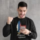 Мужской патриотический реглан Just Hoods Крепкий орешек XL черный - изображение 2