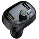 Автомобильное зарядное устройство с воспроизведением музыки Baseus Bluetooth FM Launcher 2.4A 2USB, Black - изображение 2