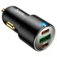 Автомобильное зарядное устройство Hoco NZ6 (PD 45W, 2Type-C+USB, адаптер в прикуриватель, с индикатором, с быстрой зарядкой) - Черный - изображение 3