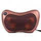 Массажная подушка Car & Home Massage Pillow для шеи, плеч и спины с подогревом ортопедическая + кабель для питания от прикуривателя Коричневая - изображение 2