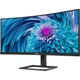 Монітор TFT 34" Philips 346E2CUAE VA вигнутий WQHD DP HDMI USB-С HAS 3440x1440 31.81Вт колонки black - зображення 3