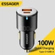 Автомобільний зарядний пристрій Essager USB+USB-C qc 3.0+PD (35W+65W=100W) Metall - зображення 1