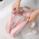 Косметичка водонепроникна органайзер рожева з еко-шкіри Washbag 20х12х 6,5 см сумка для косметики з ручкою - зображення 5