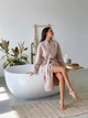 Халат вафельный женский COSY длинный L бежевый 122 - изображение 7