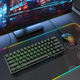 Механическая игровая клавиатура Dierya 60% с механическими переключателями Clicky, Type-C, 61 клавиша (раскладка США, QWERTY) черный - изображение 2