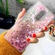 Чехол Glitter для Xiaomi Redmi 5 Plus Бампер Жидкий блеск сердце розовый - изображение 1
