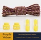 Круглі еластичні шнурки для взуття FASTLACES T2-6 Purple Yellow - зображення 1