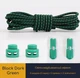 Круглі еластичні шнурки для взуття FASTLACES T2-6 Black Dark Green - зображення 1