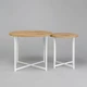Комплект журнальных столов Модерн S + M Adore Decor Белый/Дуб (металл/ламинированная ДСП) (MOwK-dD) - изображение 1