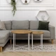 Комплект журнальных столов Модерн S + M Adore Decor Белый/Дуб (металл/ламинированная ДСП) (MOwK-dD) - изображение 2